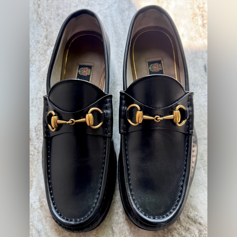 GUCCI 1953 Black Leather Horsebit Loafers US 7.5 Gucci 7 Jordaan $1050 Brixton
